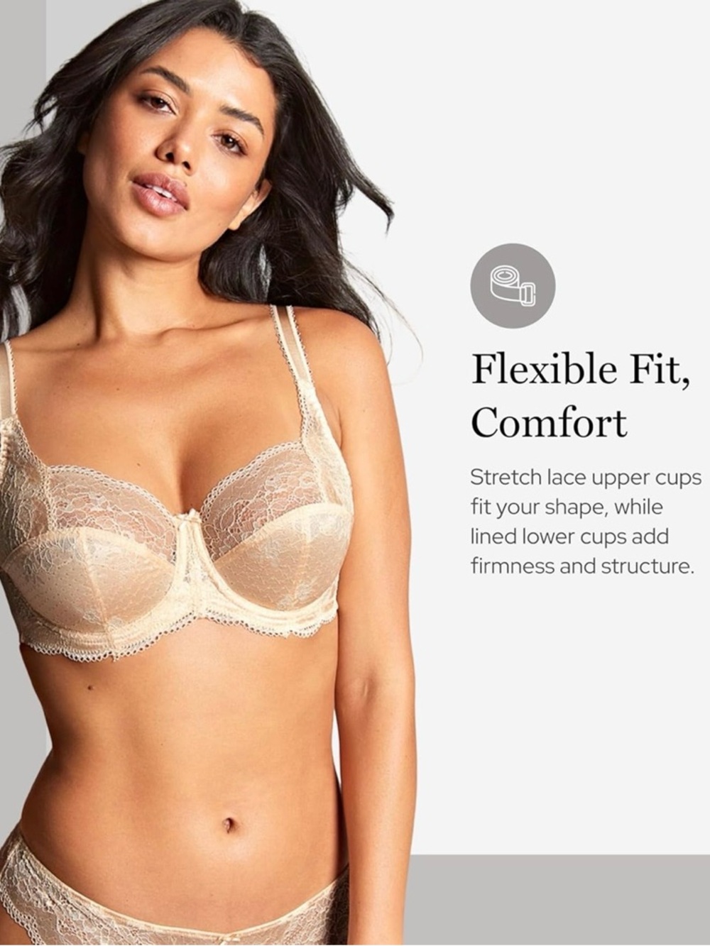 Panache Lace Underwire Bra in Beige - Picture 10 of 10